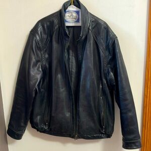 Marc New York men’s black leather jacket.  Insulated XL.